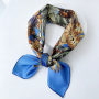 Birds And Plants Double-sides Print 16 Momme Silk Twill Scarf